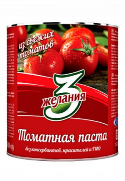 Паста томатная 3 Желания 400гр ж/б